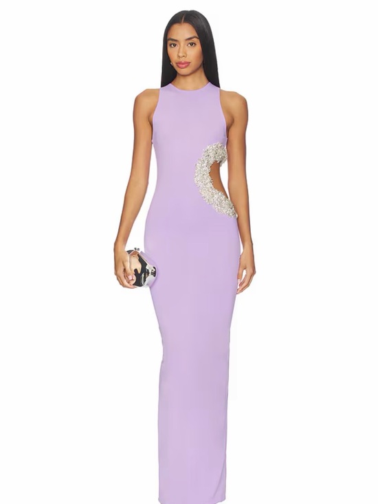 Bronx and Banco Dresses & Skirts - Bronx and Banco Lilac Cutout Embellished Evening Gown